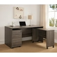 thumbnail image 2 of CoSoTower Transitional Modern Home Office Desk Return with Wheels, Distressed Grey, 2 of 4