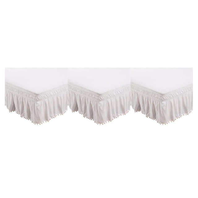 Toystoory Hogar De Cama Elegante Y Fácil De Limpiar Fácil De Limpiar Alrededor De La Cenefa De La Cama Sábana Blanca US-Queen60*80in Type1 NO1