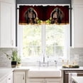 thumbnail image 3 of Wine Window Valance, Wine with Vintage Barrel Wine Bottles Farm Windows Curtain Valance for Cottage Kitchen Dining Room Canteens Home Decor, One Panel 54x18in, 3 of 6