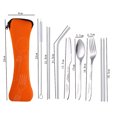 thumbnail image 2 of Outdoor Portable Stainless Steel Cutlery Set - Half Flower - Seven-piece Straw Set, 2 of 5