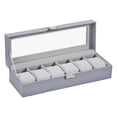thumbnail image 1 of Caja de almacenamiento para exhibición de relojes, estuche para relojes a prueba de golpes, almohadillas extraíbles, estuche protector para relojes de Gris, 1 of 8