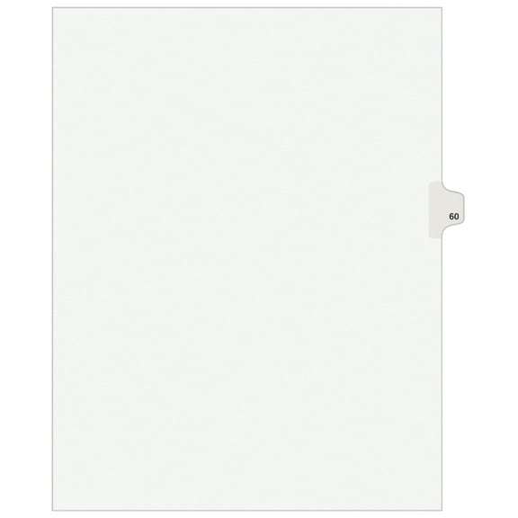 Preprinted Legal Exhibit Side Tab Index Dividers, Avery Style, 10-Tab, 60, 11 X 8.5, White, 25/pack, (1060) | Bundle of 5 Packs