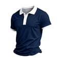 thumbnail image 6 of UDAUDU Men's Casual Short Sleeve Polo Shirts Cotton Stretch Collar Tee Breathable Soft Summer Vacation Golf Shirts 5XL, 6 of 8