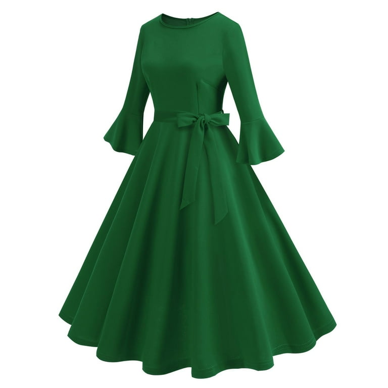 LYEAA Elegant Dresses for Women Long Sleeves Midi Dress Flowy Homecoming Dress A-line Solid Color Dress 1950s Vintage Fashion Holiday Party Dress Ball Gown Wedding Guest Dress Green M - Walmart.com LYEAA Elegant Dresses for Women Long Sleeves Midi Dress Flowy Homecoming Dress A-line Solid Color Dress 1950s Vintage Fashion Holiday Party Dress Ball Gown Wedding Guest Dress Green M - Walmart.com