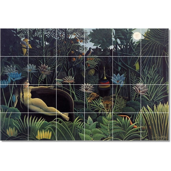 Ceramic Tile Mural-Jean-Jacques Rousseau Poster Art Tile Mural Modern Renovations. 25.5" w x 17" h using (24) 4.25 x 4.25 ceramic tiles