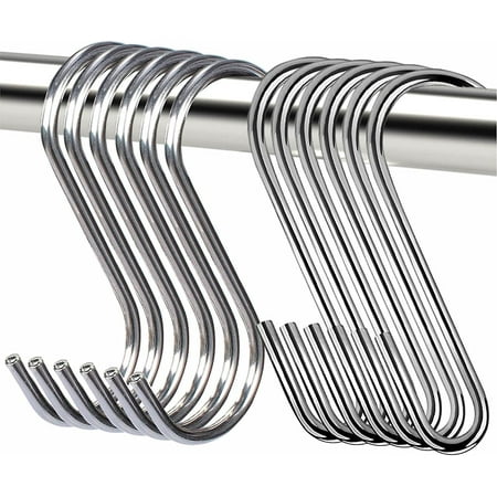 

Stainless Steel Metal S Shaped Hooks Storage Holders Organizer Hanging Hangers For Kitchen bathroom bedroom And Office (silver) (small 7cm)12pcs