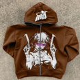 thumbnail image 3 of Nueva sudadera con cremallera Y2K con estampado de moda hip hop retro americano, sudadera con capucha de gran tamaño para hombre, ropa urbana gótica punk Harajuku, 3 of 5