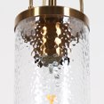 thumbnail image 6 of LNC Polished Dark Gold Modern Textured Glass Cylinder LED Mini Hanging Pendant Light, 6 of 17