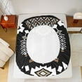 thumbnail image 5 of Feelyou Fashion Western Aztec Full Size Sheets, Black White Abstract Bed Sheets, Hippie Tribal Theme Sheet Sets, Luxury Bedroom Decor, 4 Pieces, 5 of 7