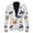 White, variant on toraway Men Suits Slim Fit Klein Autumn Casual Suit Men's Fashion Breathable Printed Suit Party Dress L