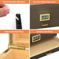 thumbnail image 6 of LP Cigar Humidor, Glass Top Desktop Humidor, Storage Box for 20-50 Cigars with Digital Hygrometer, Humidifier, Divider, Drawer & Dropper, 6 of 7