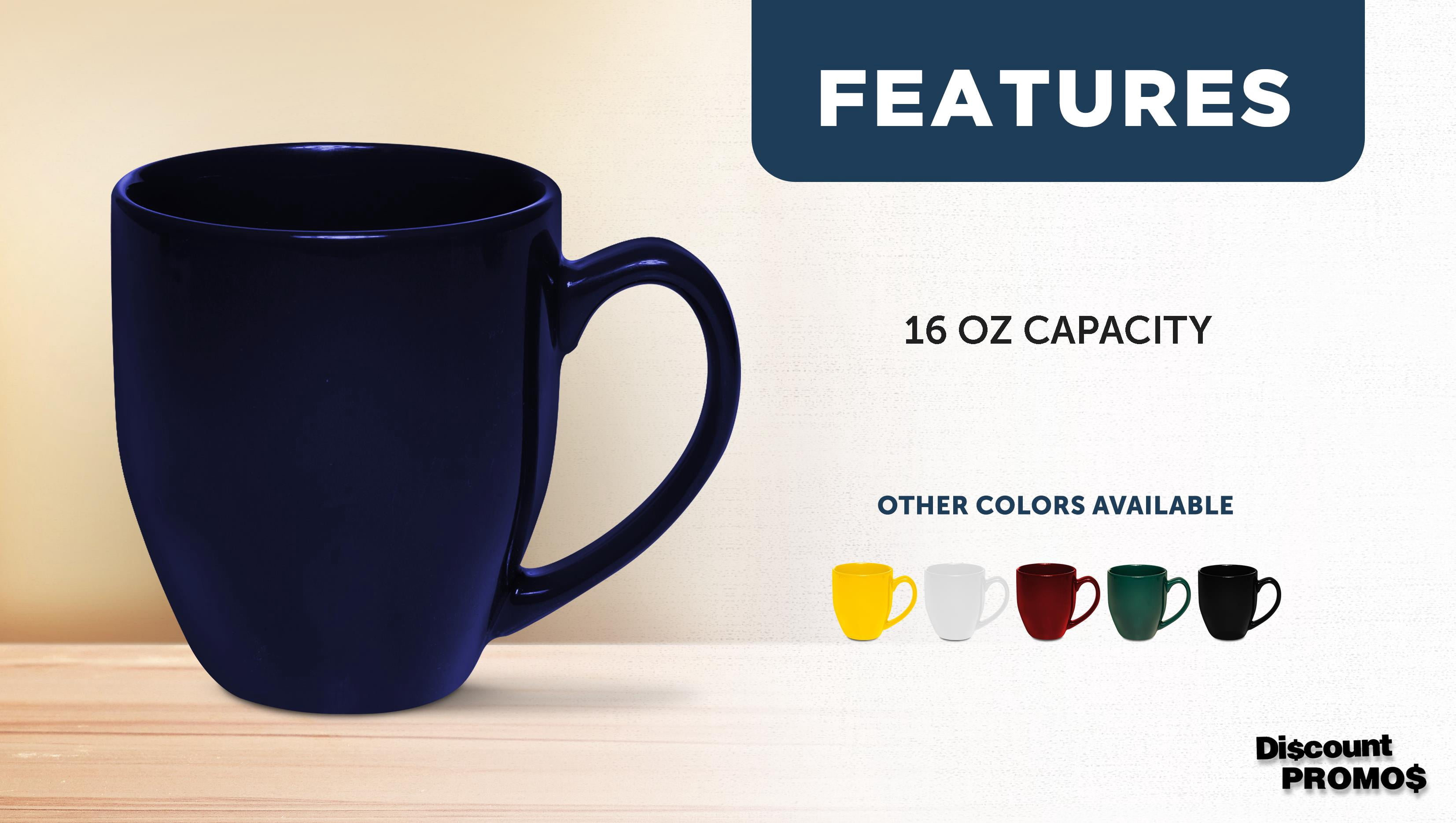 Large Coffee Cups 16 oz. Set of 10, Bulk Pack - Perfect for Tea, Espresso, Cappuccino, Hot Cocoa - Blue