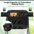 thumbnail image 6 of Costway 42-Gal Compost Bin Dual Chamber Composting Tumbler with 2 Sliding Doors Metal Frame Black, 6 of 10