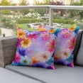 thumbnail image 4 of Spring Flowers Pillow Covers 2 Pack Watercolor Gradient Yellow Blue White Purple Daisy Floral Pillowcase Waterproof Outdoor Throw Pillow Cover for Patio Garden Square Cushion 18”x18”, 4 of 9