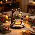 thumbnail image 4 of Clearance! Resin Snowman Figurine Christmas Night Light, Christmas Decorations for Home, Vintage Glowing Christmas Decor for Desktop Shelf, 4 of 7