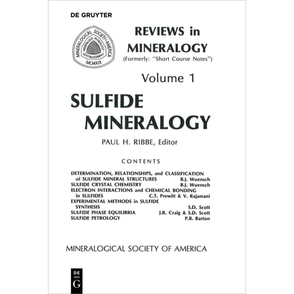 Reviews in Mineralogy & Geochemistry Sulfide Mineralogy, Book 1, (Paperback)