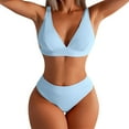 thumbnail image 2 of Fesfesfes Swimsuit for Women Women's Bikini Solid Set Swimsuit Two Piece Filled Bra Swimwear Beachwear, 2 of 7