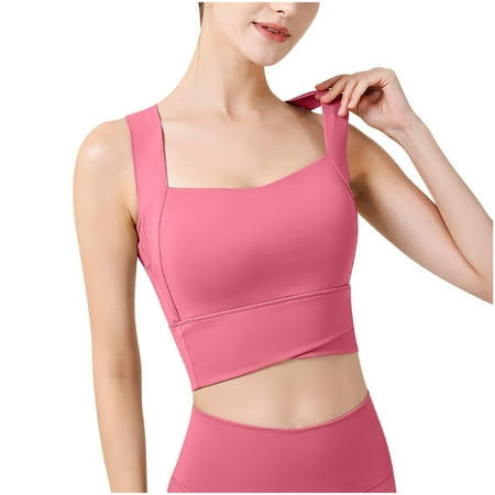 ATOYSOY Women s Seamless Tank Tops Sports Bra Everyday Bra Camisoles Clearance Underwear Breathable Comfort Bra Push Up Yoga Running Activewear Thin Lightly Wireless Hot Pink L