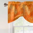 thumbnail image 5 of Tie Up Valances for Windows, Orange Leaf Adjustable Valance Curtains Window Treatment for Living Room/Bedroom, Tropical Botanical Palm Leaf Modernism Rod Pocket Kitchen Curtains & Drapes 54x18 Inch, 5 of 9