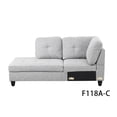 thumbnail image 5 of Hommoo 4 Seat Living Room Furniture Sets, Linen Sectional Sofa, Modern L-Shaped Couches and Sofas Set for Home, Light Grey(No Ottomans), 5 of 8