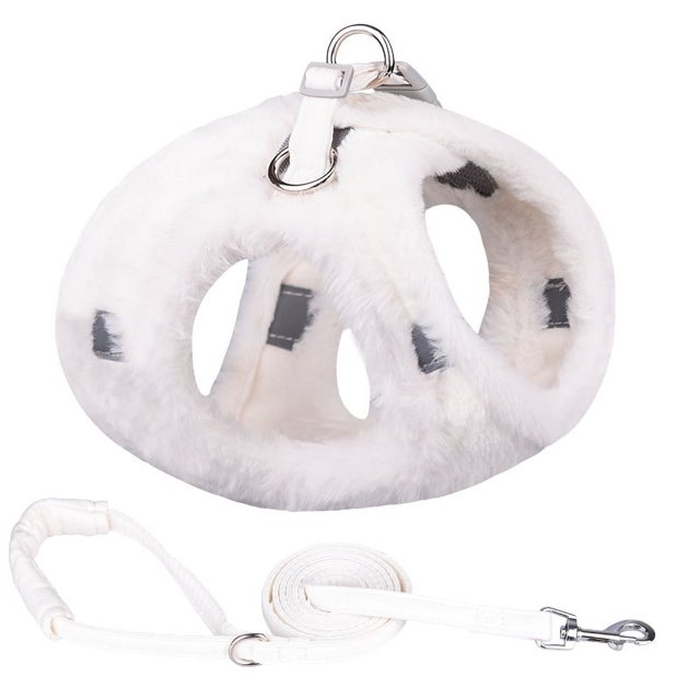 Chaleco reflectante para el pecho y la espalda para mascotas de otoño e invierno, con forro polar, cálido, correa para el pecho para perros, tracción ajustable para gatos