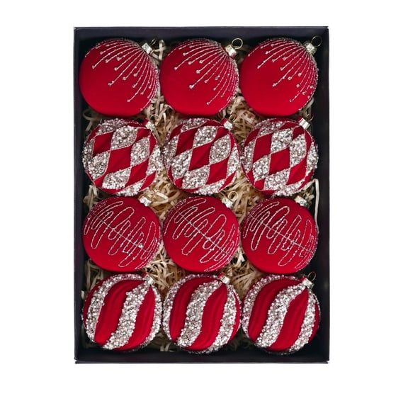 12PC 3.1 Inch Christmas Balls Shatterproof Ornaments, Hanging Decorations for Xmas Tree Holiday Wedding Party, Durable Ball Decor for Seasonal Display