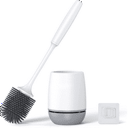 Cycodo Toilet Brush and Holder Set,Silicone Toilet Bowl Brush,Cleaning Supplies Toilet Cleaner Brush