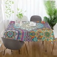 thumbnail image 6 of GZHJMY Mandala Tablecloth, Rectangle Waterproof Washable Polyester Table Cover for Picnic Dinner Holiday Party Decor, 60 x 60 Inch, 6 of 7