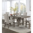 thumbnail image 3 of Gorgeous Gray Color Dining Room 7pc Set Dining Table w Leaf and 6x Side Chairs Fabric Upholstered, 3 of 9