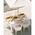 thumbnail image 3 of 60x84 Inch Outdoor Tablecloth with Umbrella Hole Zipper Rectangle Sunflower Rectangular Tablecloths Outside Waterproof Farm Country Floral Botanical Plaid Bow Patio Table Cloth Cover for Picnic Party, 3 of 8