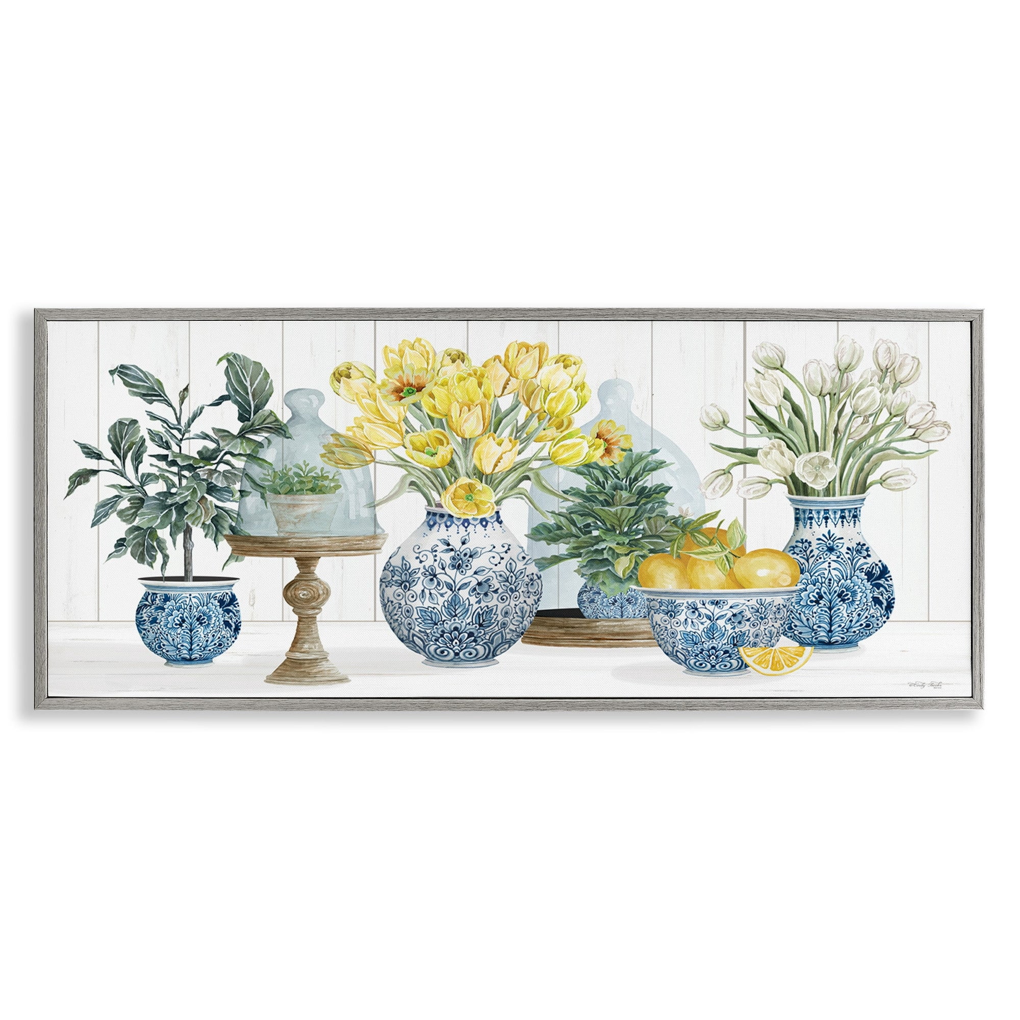Stupell Industries Yellow Tulips Lemon Fruits Traditional Country Plant, 24 x 10, Design by Cindy Jacobs
