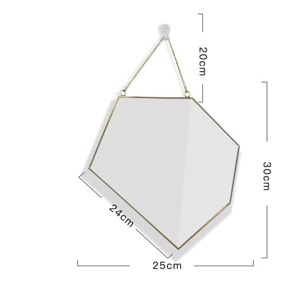 Espejo de Metal dorado geométrico Simple, espejo colgante de pared, decoración, pequeños espejos dorados para el hogar, baño, dormitorio, sala de estar, Xemadio 2027961-2