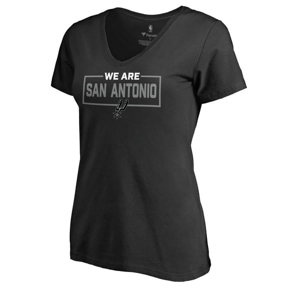 Women's Black San Antonio Spurs We Are Iconic Collection V-Neck T-Shirt