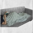 thumbnail image 6 of Japanese Soft Flannel Fleece Throw Blanket, Ocean Illustration Curvy Rippled Aqua Bubbly Sun and Rays, Cozy Plush for Indoor and Outdoor Use, 50" x 60", Sky Blue White, by Ambesonne, 6 of 6