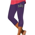 thumbnail image 1 of Économies d'Automne! SROBPTY Pantalons Capris pour Femmes, Capris d'Été Taille Haute à Imprimé pour Femmes Assortis, Pantalons de Yoga et de Gym Ajustés Violets, TTTG, 1 of 2
