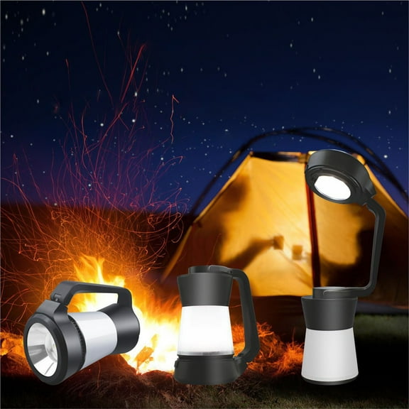 Tiitstoy Outdoor Multifunctional 3-in-1 Camping Light Flashlight Lighting LED Portable Tent Light Home Desk Lamp Battery Model Gray