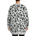 thumbnail image 3 of Dreamers by Debut Women's Plus Size Leopard Print Cardigan, 3 of 5