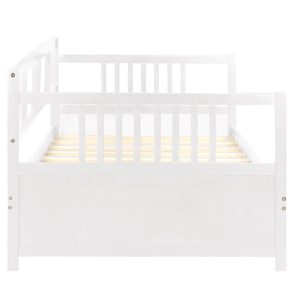 78" Modern Solid Wood Daybed, Multifunctional Day Bed Frame, Twin/White