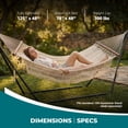 thumbnail image 4 of Bliss Hammocks 1-Person Fringe Cotton Rope Hammock, Spreader Bar & Hanging Hardware, 78x48, 4 of 12