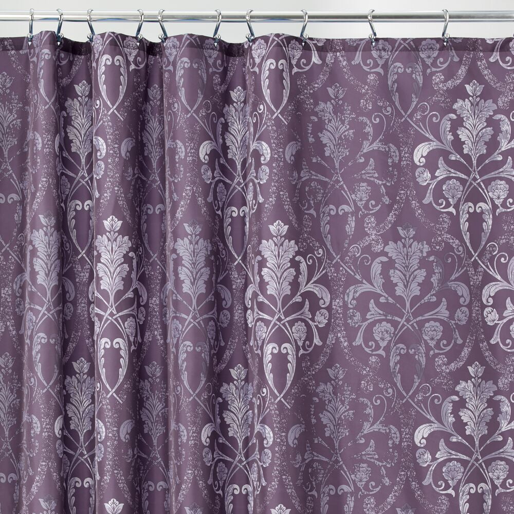 mDesign Vintage Damask Print, Easy Care Fabric Shower Curtain, 72 x 72