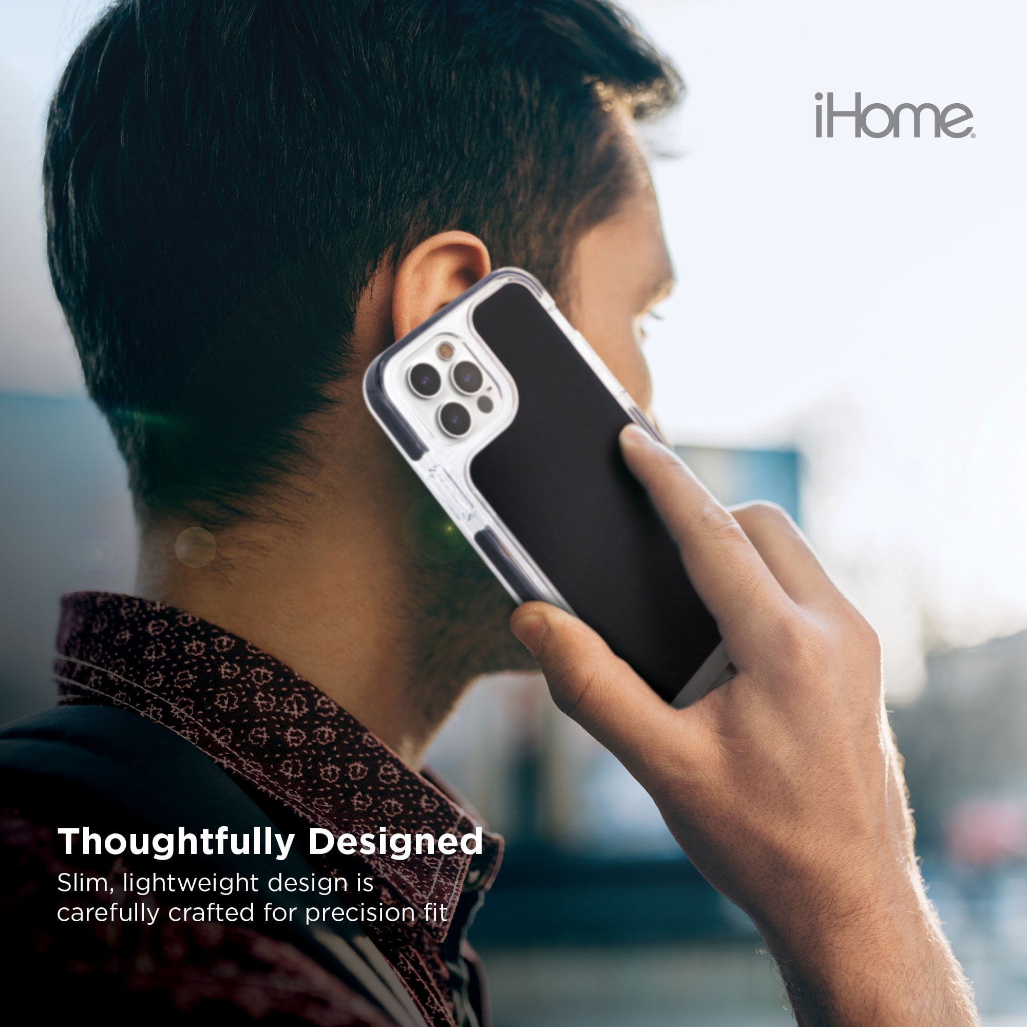 iHome Magnetic Silicone Velo Case: Premium Silicone, Lightweight, Ultra Slim, Shock Absorbent Velo Protective Case, MagSafe Compatible (iPhone 12 Pro Max, Black)