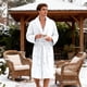 thumbnail image 4 of Albornoz de Forro, Bata de Baño de Felpa para Hombre y Mujer, Ropa de Descanso para Invierno, Cómoda y Cálida, Unisex, Talla única, Blanco(1PC), 4 of 9