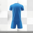 thumbnail image 4 of Odeerbi Niños Niñas Rápido Seco Juego de Entrenamiento de Fútbol Gradiente Geométrico Impresión Cuello En V Camiseta Shorts Conjunto Atlético Para 5-17 Años, 4 of 8