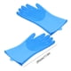 thumbnail image 5 of Yuarrent 1 par de guantes para lavar platos con estropajo, de alimentos, herramientas de fregado reutilizables a prueba de aceite, Mostrada Azul, 5 of 6