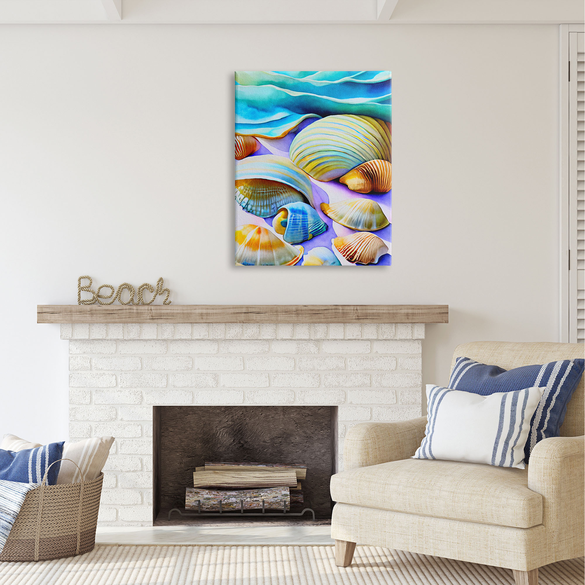 Stupell Industries Vivid Shells Abstraction Nature Painting Gallery Wrapped Canvas Print Wall Art, 30 x 40