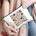 thumbnail image 3 of Pratyus Tote Bag Valentine Gift Pink Love Cosmetic Bag for Women Friends Hearts Plants Black Design Travel Essentials Ladies Accessories White, 3 of 6