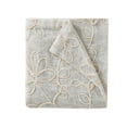 thumbnail image 3 of Dainty Home Rita 3D Floral Chenille Embroidered Solid Sheer Linen Look 76" x 84" Window Curtain Panel Pair in Linen, 3 of 8