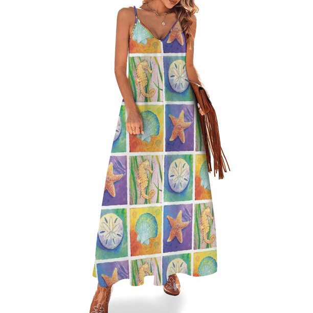 Vestido sin mangas con cuadros de playa Vestido de mujer estilo coreano Vestidos de cumpleaños para mujer