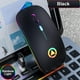 thumbnail image 3 of Mini ratón inalámbrico recargable con luces LED de colores, silencioso, USB, óptico B-negro, 3 of 9