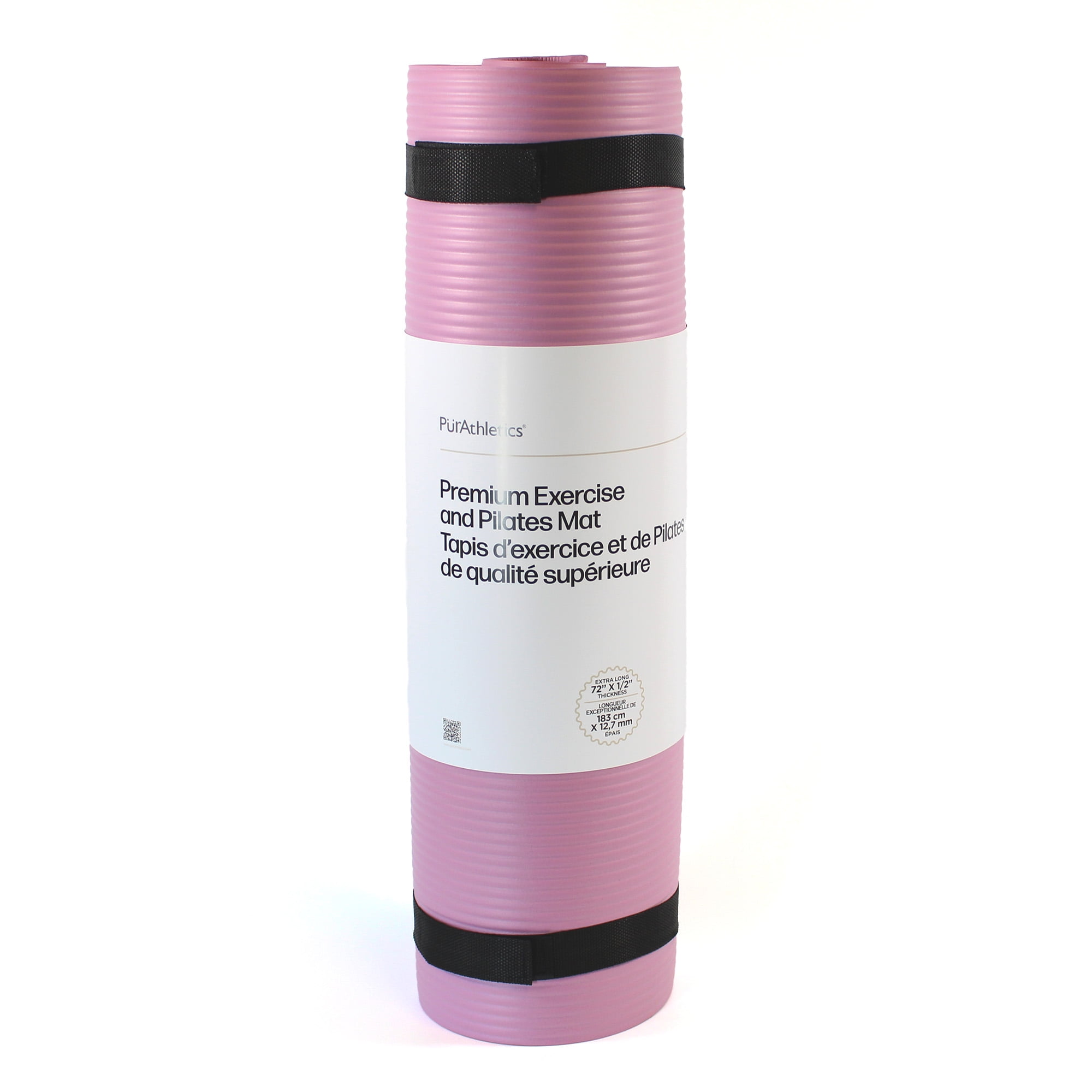 PurAthletics Extra Thick and Long NBR Mat - Dusty Rose